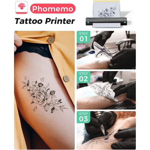 Wireless Tattoo Transfer Stencil Printer Tattoo Transfer Thermal Copier Machine Kit 2