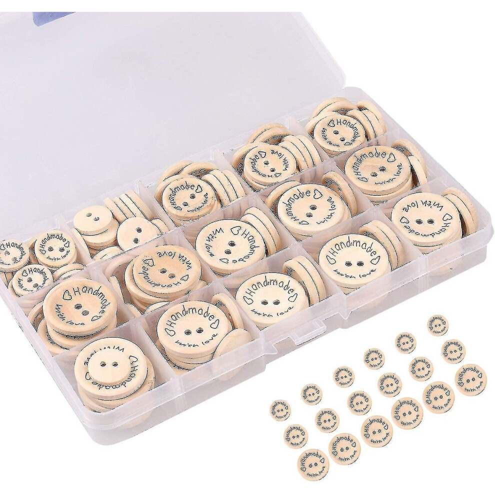 Wooden Buttons, 150 Pieces, Handmade Wooden Buttons