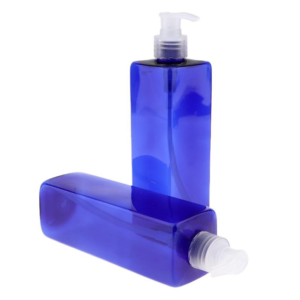 2x 500ml Empty Shampoo Conditioner Pump Bottle Dispenser Container Clear Pump