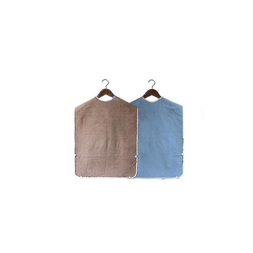 2pcs Adult Bibs For Eating, Waterproof Clothing Protector With Terry Cloth
