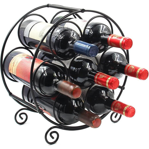 Metal 7 Bottles Wine Rack, Freestanding Tabletop Wine Holder
