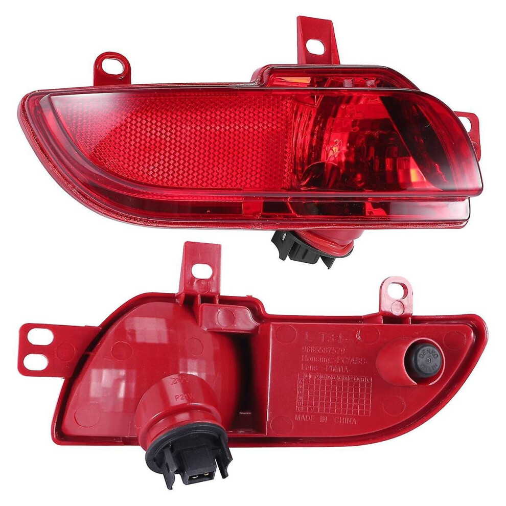 6350Ha With Bulb On The Left For 206 207 Car Rear Bumper Reverse Tail Fog Lamp Reflector Light 9172662359862