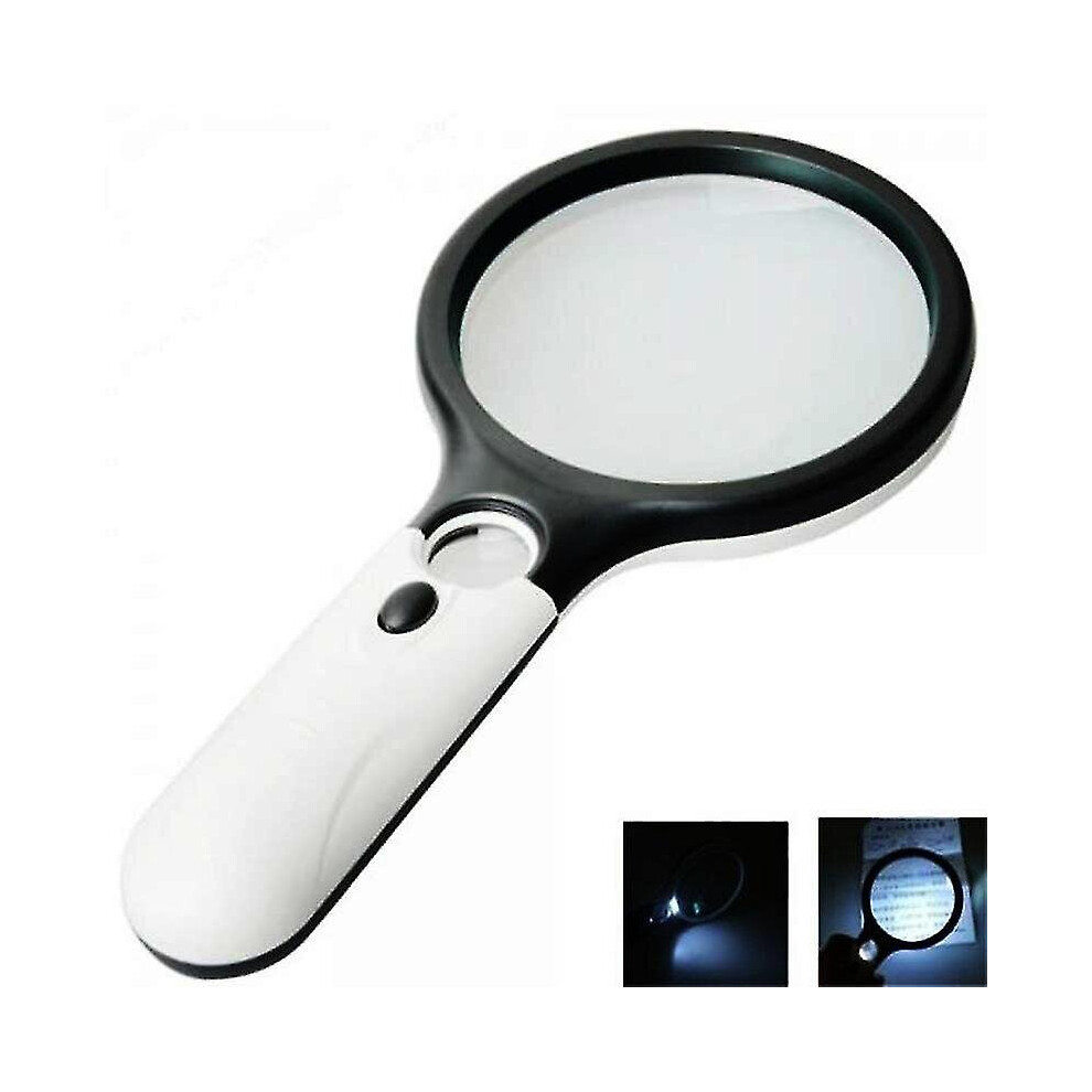Magnifying Glass With 30X Handheld Large Magnifying Glass 12 Led Illuminated Ed Magnifier For Macular Degeneration Seniors Reading Inspect Light