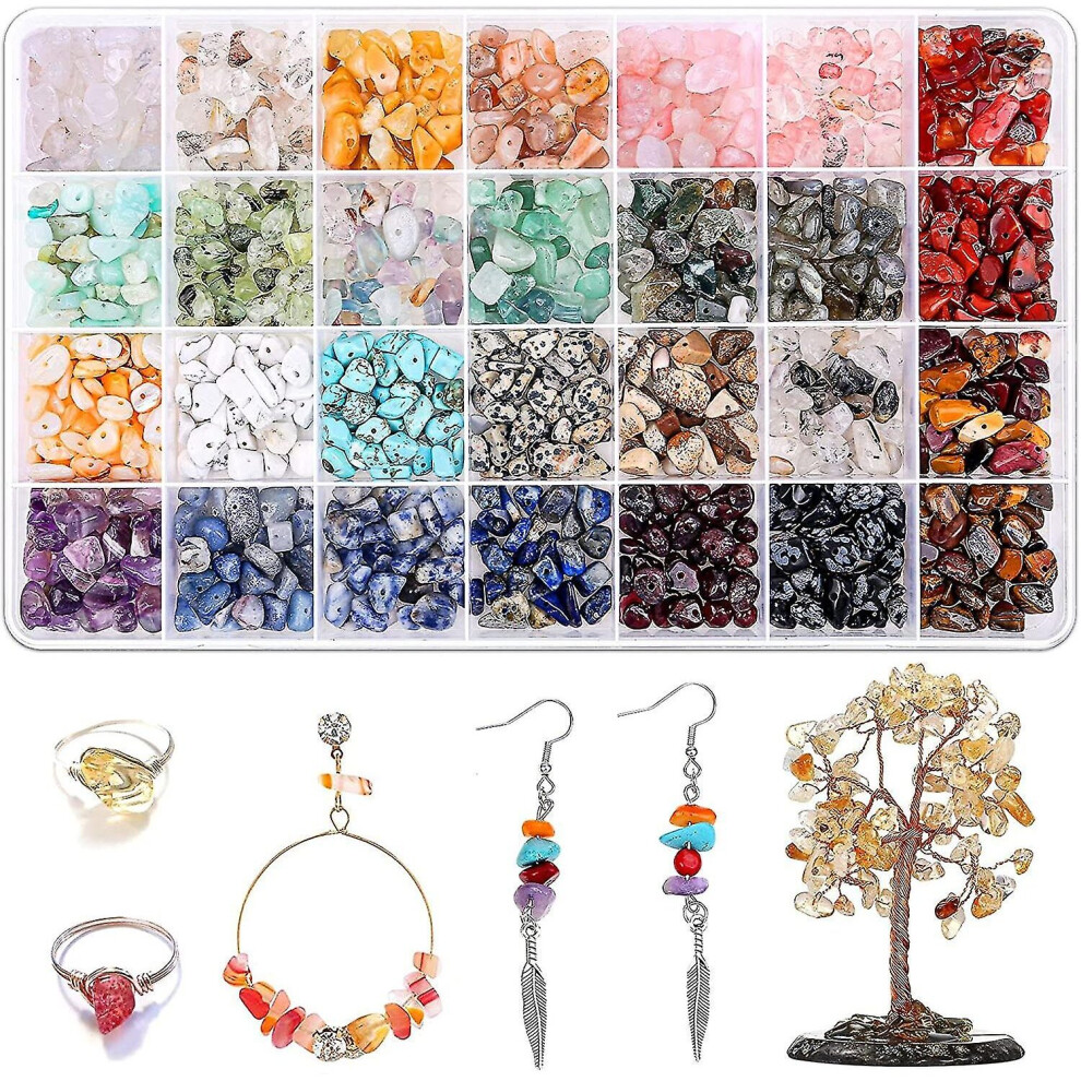 1400 Pcs Crystal Jewelry Making Kit 28 Colors Gemstone Beads For Jewelry Making
