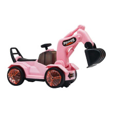 (Pink) Sliding Excavator Car Kids With Lights