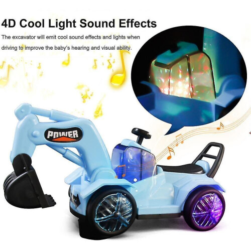 (Blue) Sliding Excavator Car Kids With Lights 1