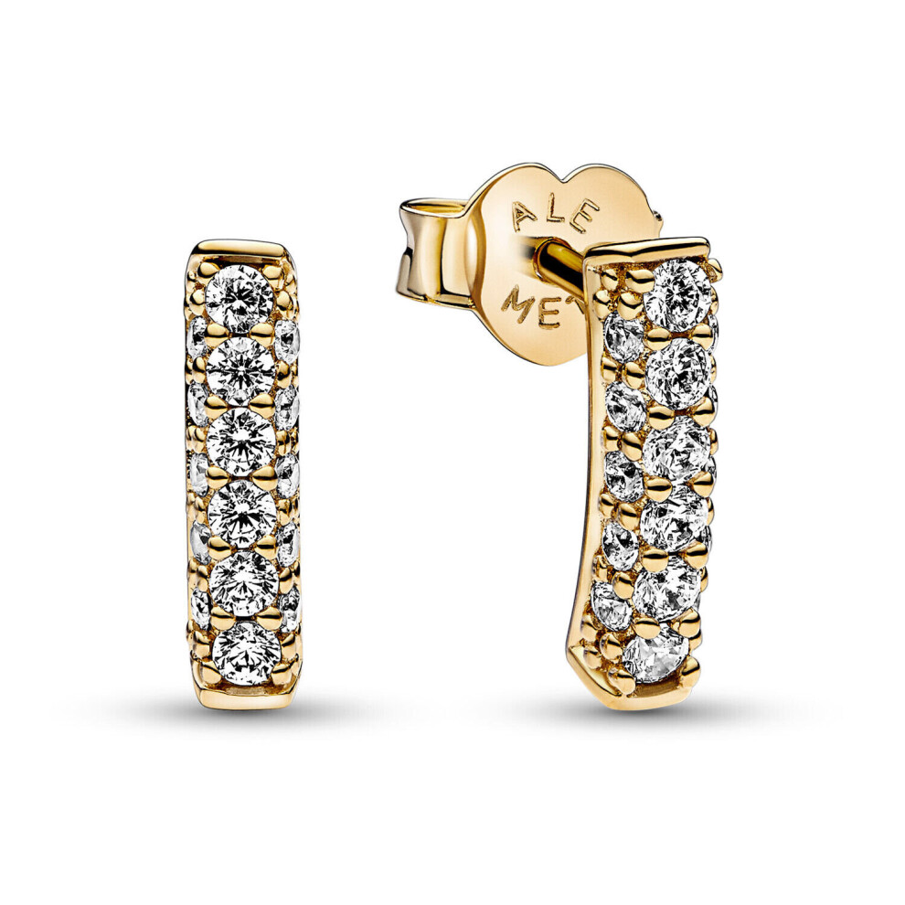 PANDORA Women's Timeless Pavé Gold Plating Earrings 262626C01