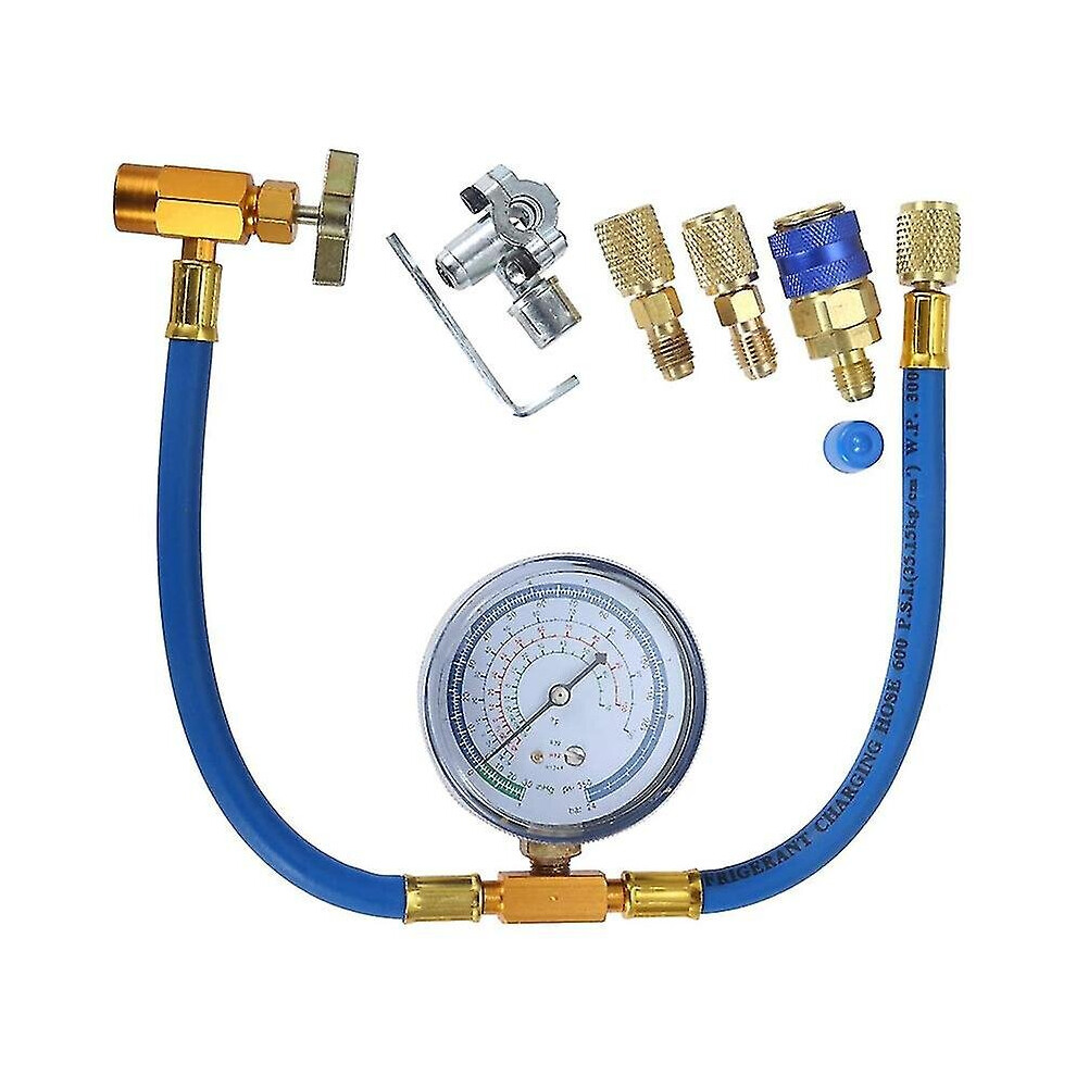 R134a Charging Hose To Refrigerator -With Conditioning Gauge - Refrigerant R134a Can Tap To R-12/R-2 9172662369151