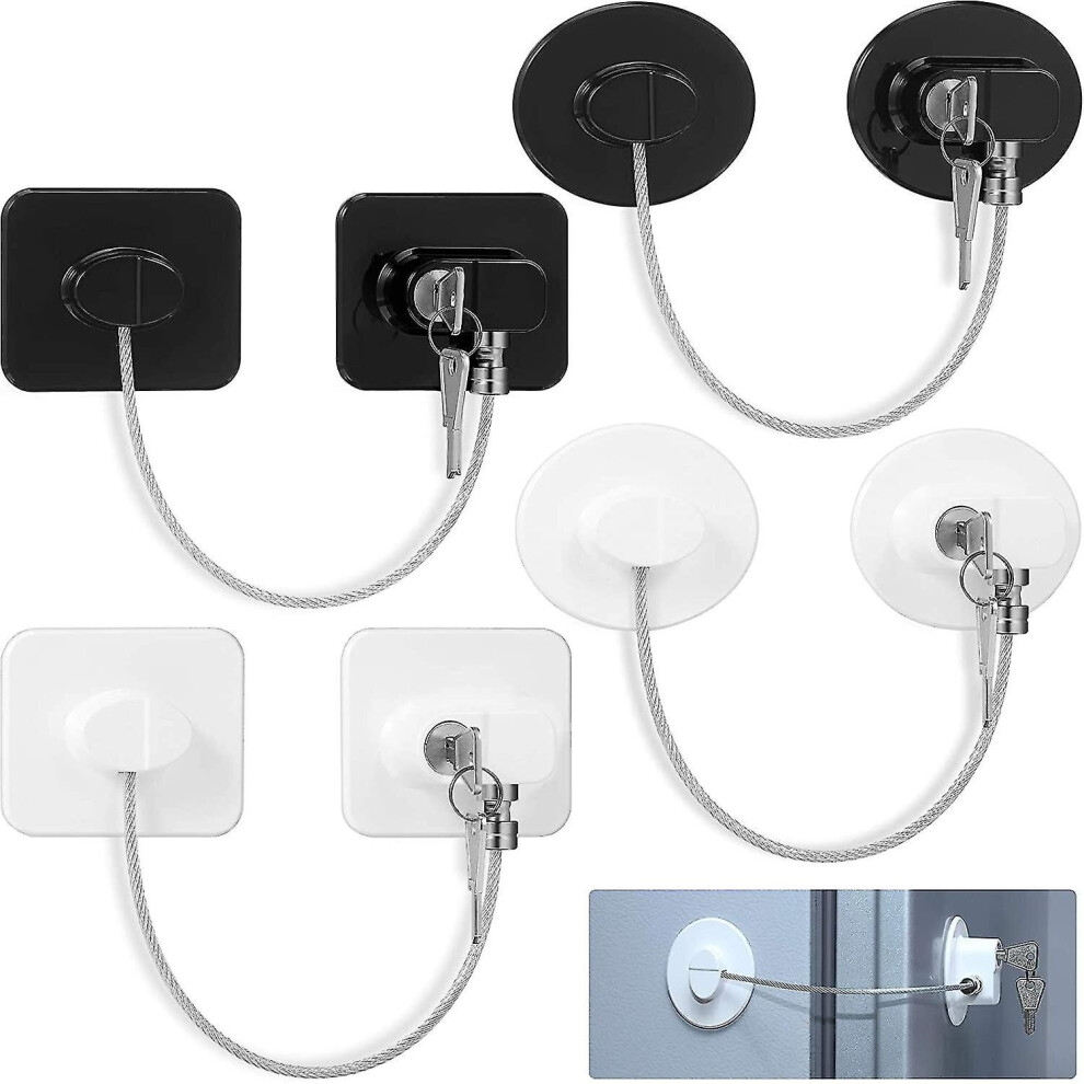 4 Pieces Fridge Lock Refrigerator Lock With 8 Key, Freezer Lock Child