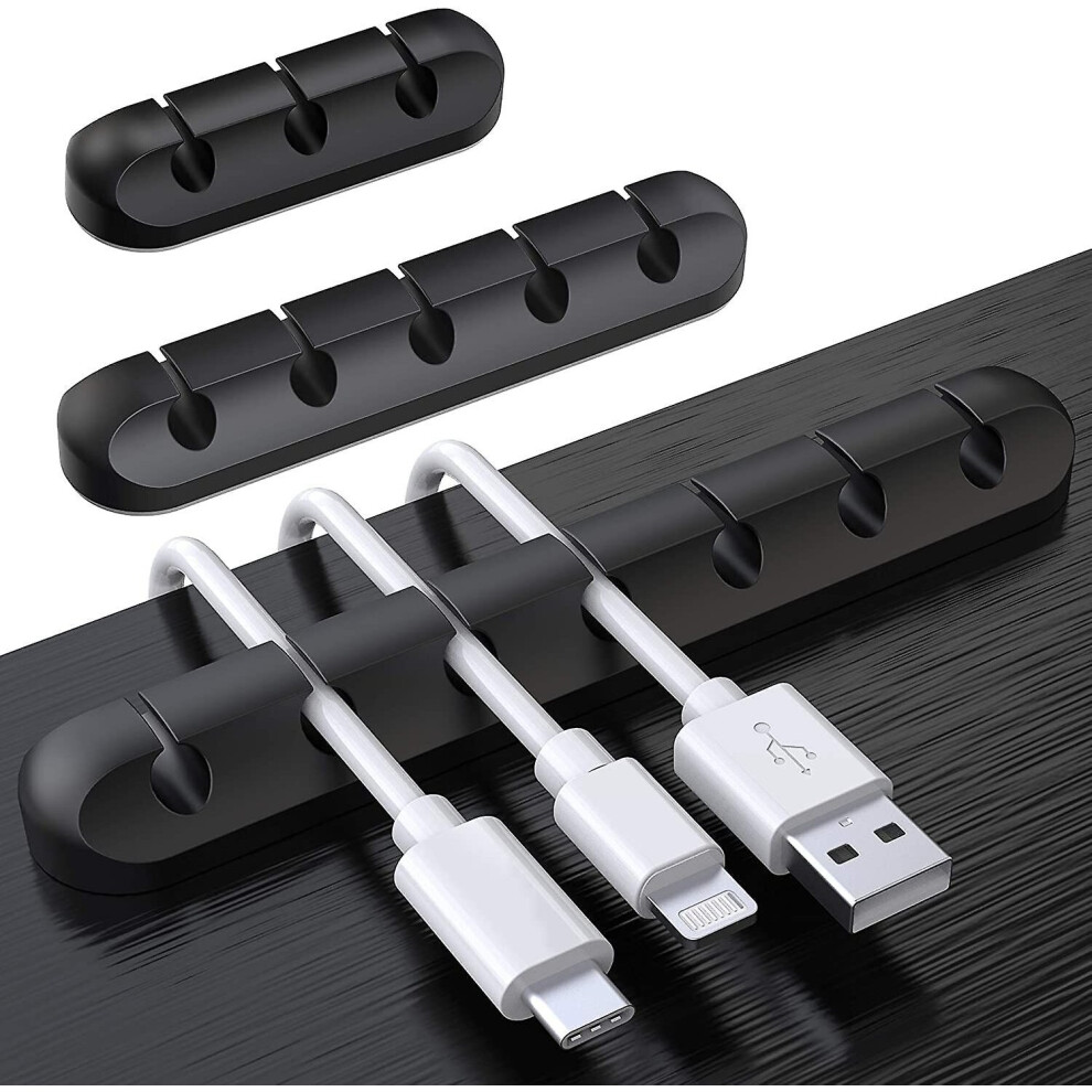 3 Pack Cable Holder Clips, Cable Management Cord Organizer Clips Silicone Self Adhesive For Usb Charging Cable Mouse Cable Wire