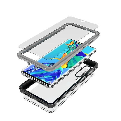 For Huawei P30 Waterproof Dustproof Shockproof Transparent Acrylic Protective Phone Case 1