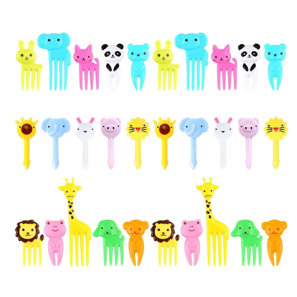 30x Mini Kids Animal Food Fruit Picks Forks Lunch Box Accessory Decora Tools