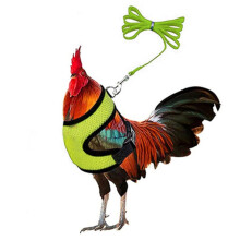 (Yellow, S) Adjustable Chicken Harness With Leash- Comfortable Hen Vest Breathable Mesh