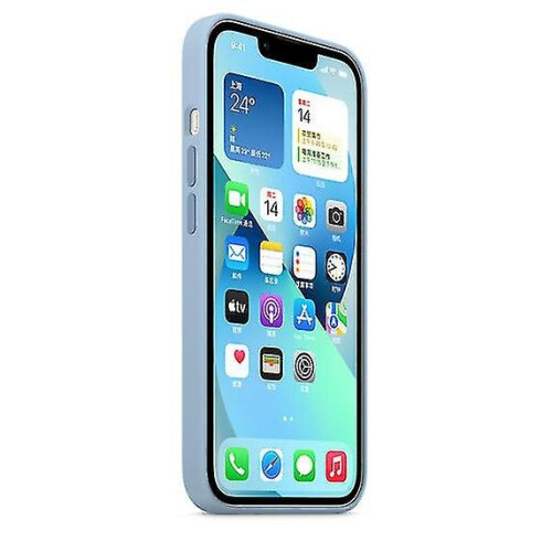 (Blue Fog) Silicone Case With Magsafe For Iphone 13 Mini Phone Case 2