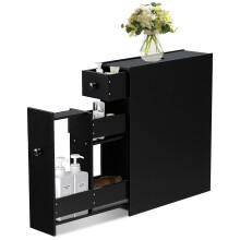 Slim Floor Cabinet Toilet Storage Bathroom Unit With Slid-out Drawers