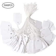 500 Pcs Jewelry Price Tags, White Strung Tags Paper Marking Tags Clothing Display Tag (25 * 15mm)
