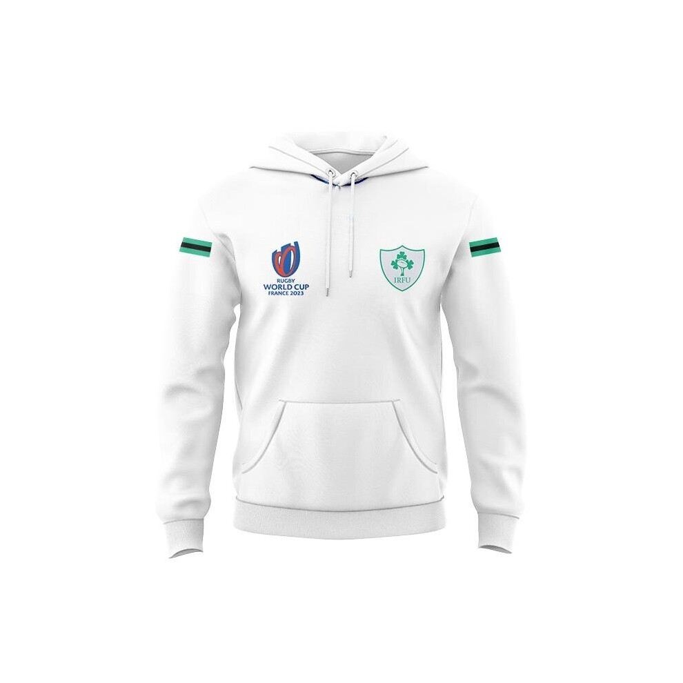 (White, L) 2023 Ireland Rugby Home and Away Hoodie Mens Sportswear Hoodie