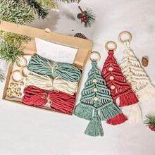3pcs Christmas Tree Macrame Kit, Macrame Kit For Beginners, Christmas Tree Boho Craft Hangings Decors