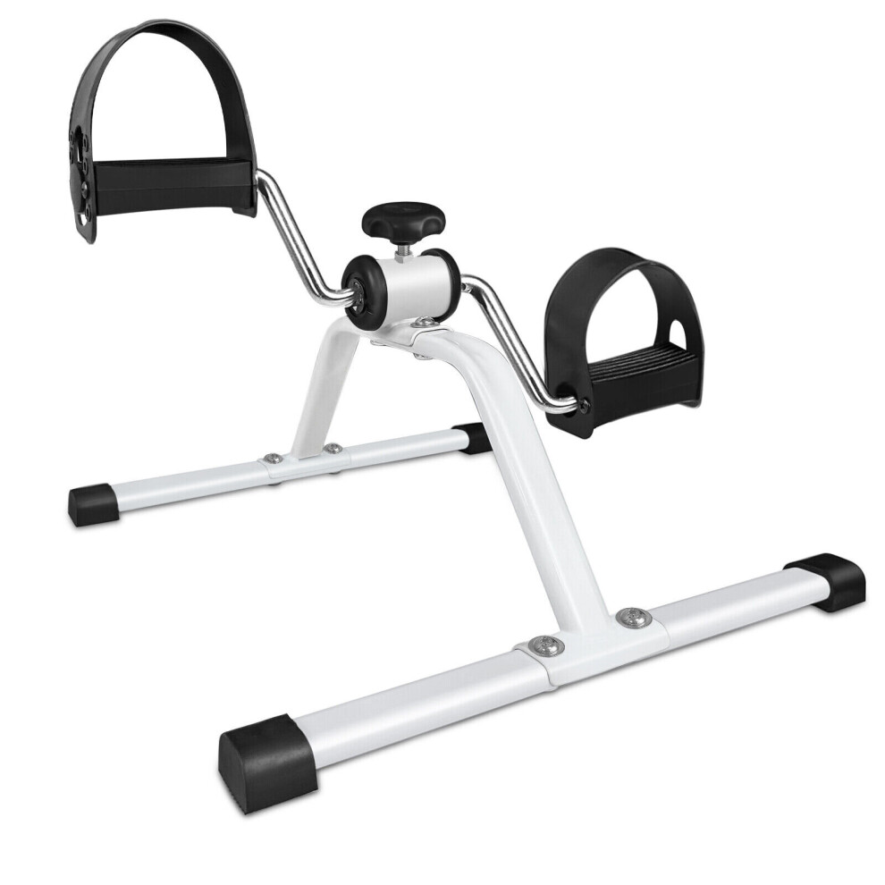 Portable Mini Pedal Exercise Bike Leg Resistance Cycle Pedal Exerciser White