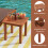 Costway 45x45cm Patio Hardwood Side Table Slatted Tabletop Square Coffee Table 7