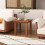 Costway 45x45cm Patio Hardwood Side Table Slatted Tabletop Square Coffee Table 3