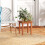 Costway 45x45cm Patio Hardwood Side Table Slatted Tabletop Square Coffee Table 4