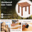 Costway 45x45cm Patio Hardwood Side Table Slatted Tabletop Square Coffee Table 8