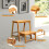 Costway 3 IN 1 2-Step Folding Step Ladder Step Stool Portable Display Rack 6