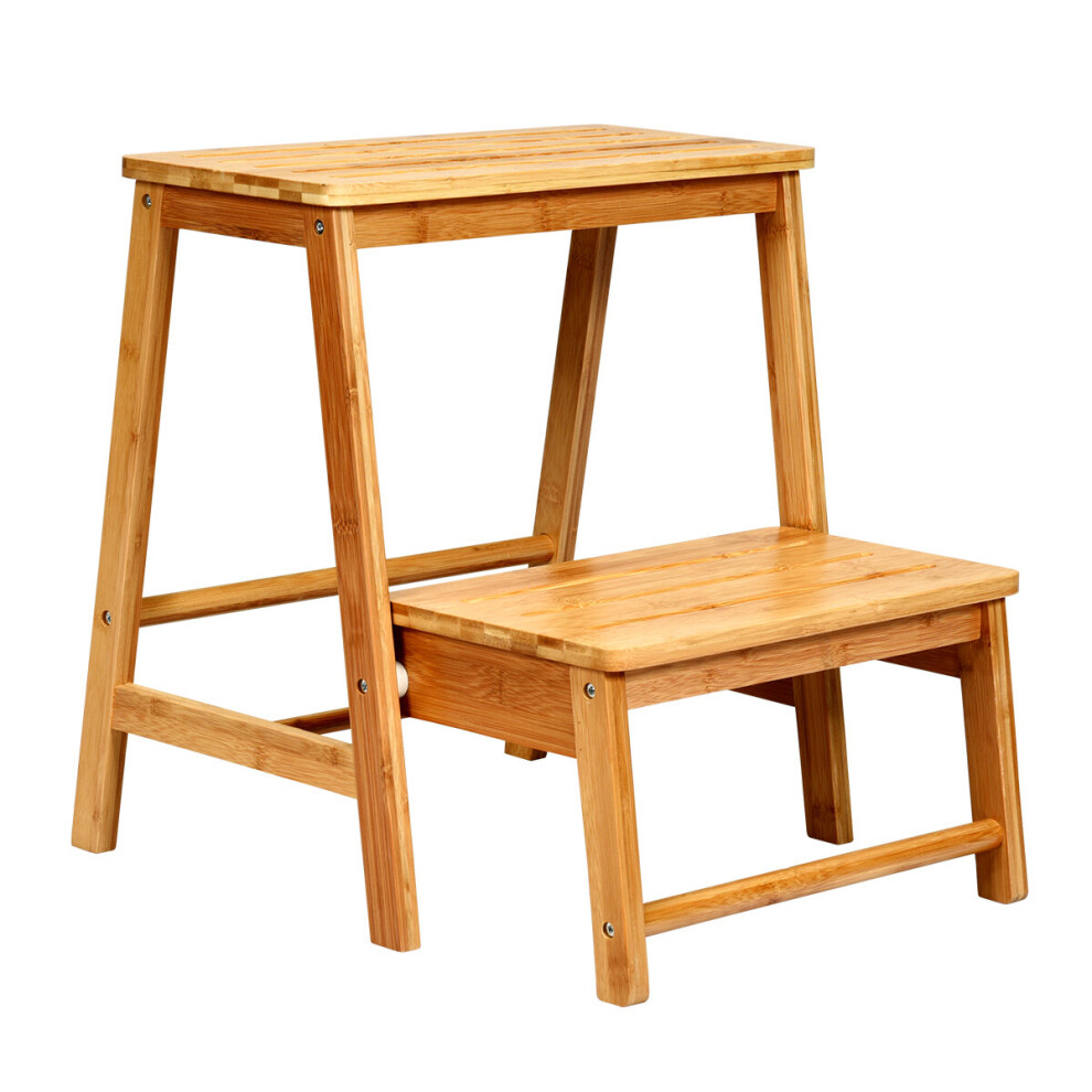 3 IN 1 2-Step Folding Step Ladder Step Stool Portable Display Rack