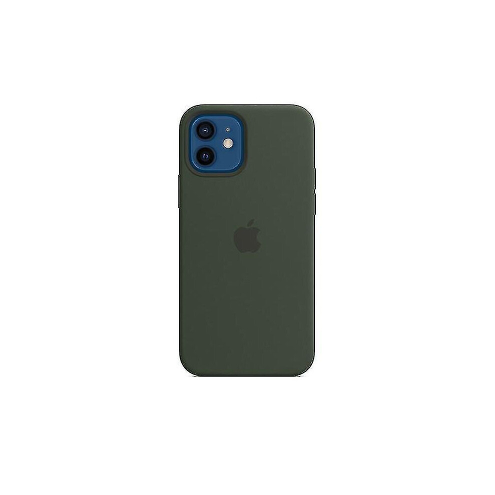 (Dark ) Silicone Phone Case With Magsafe For Iphone 12 Green