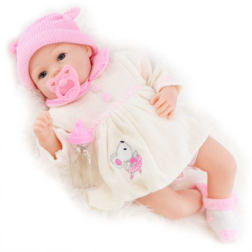 Bibi Doll (Girl Doll) 20" Reborn Baby Doll Soft Body Lifelike Vinyl Doll With Accessories