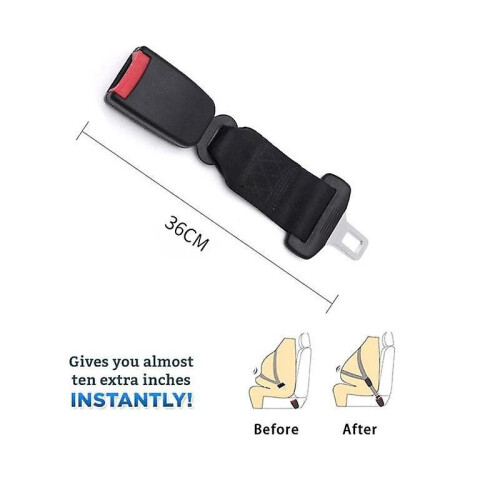 2 Packs Car Seat Belt Extender Adjustable Car Extender (36cm, Black) 2