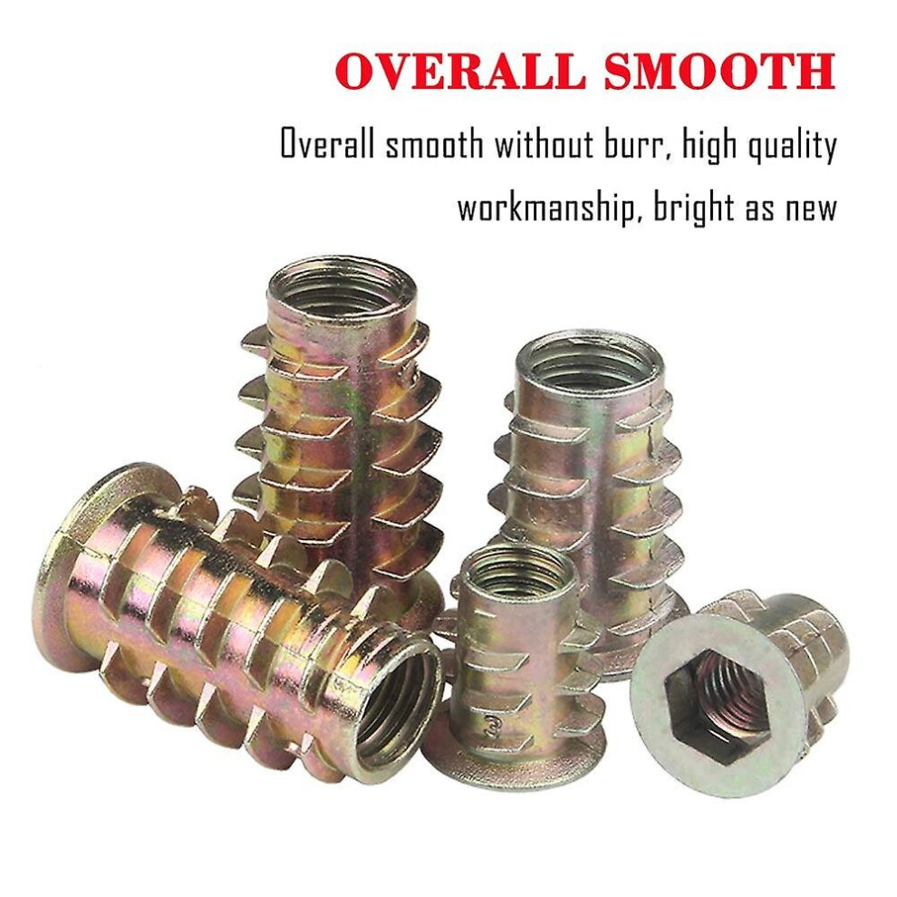 Wood Thread Insert, 165Pcs Zinc Alloy Threaded Nuts Hexagonal Threaded Insert Hex Socket Nuts M4/M5/M6/M8 External Thread For Wood Furniture 9172662397772