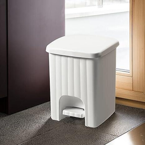 Square Dust Bin Pedalina White 4.5L 1
