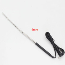 Electric Shock Stainless Steel Ribbed Urethral Dilator (4mm)