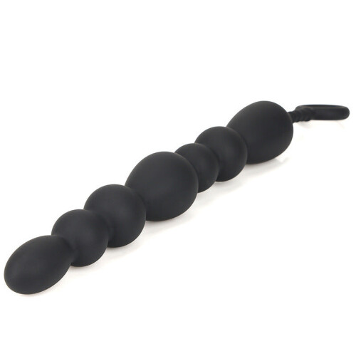 Black Silicone Beaded Booty Toy (Large) 1