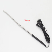 Electric Shock Stainless Steel Ribbed Urethral Dilator (5mm)