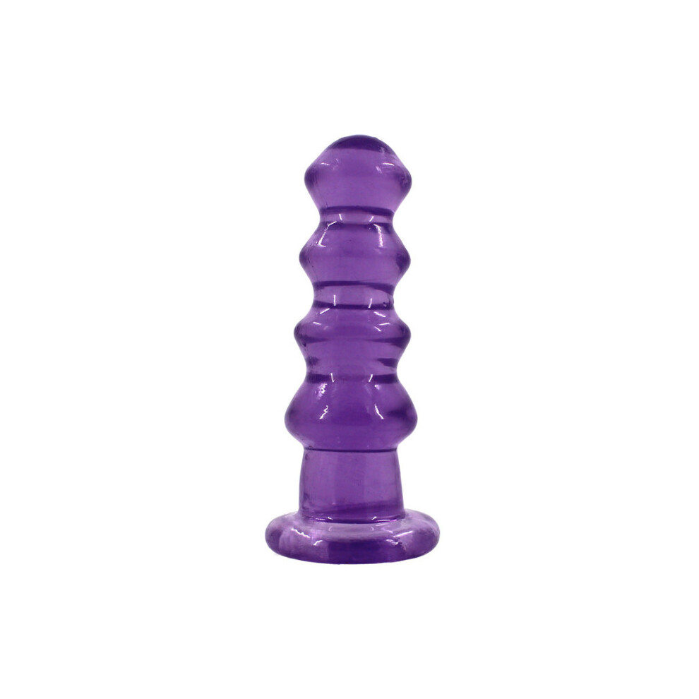 Purple Booty Hunter Silicone Beaded Butt Plug