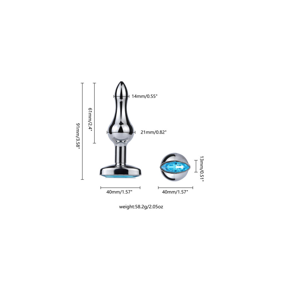 Jewelled Metal TBAR Base Butt Plug (Style D)
