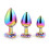 Jewelled Iridescent Metal Butt Plug (3 Piece) 1