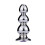 Shafted Bead Stainless Steel Butt Plug (3 Bead) 2