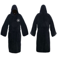(Black, M) Men Bathrobe Jedi Sith Hooded bathrobe Cloak Star war Soft Dressing Gown