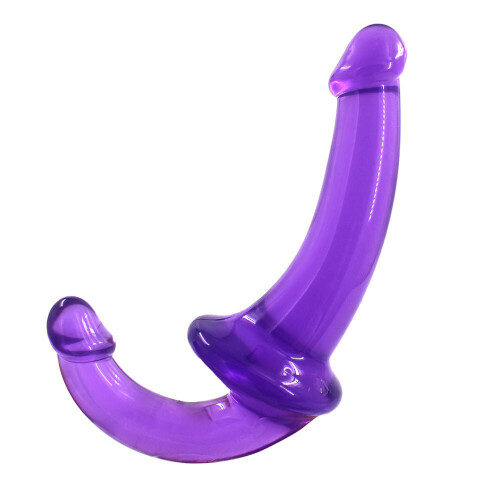 Crystal Clear Curveball Double Ended Purple Dildo