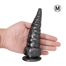 Octopussy Monster Tentacle Swirl Dildo (Black, Medium)