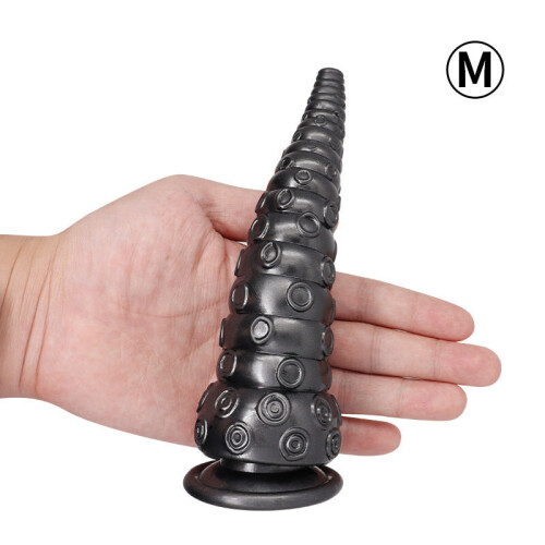 Octopussy Monster Tentacle Swirl Dildo (Black, Medium)