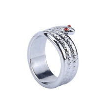 Stainless Steel Red Eyed Snake Penis Ring (36mm)