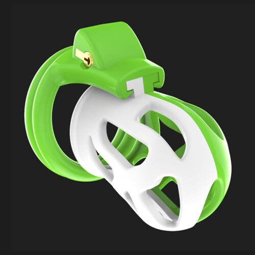 Dicktator Smooth ABS Chastity Cage (White and Green)
