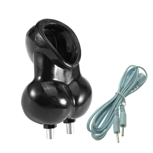 Clear Electric Shock Cock Ring & Ball Bag (Style C) 1
