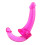 Crystal Clear Curveball Double Ended Pink Dildo 1