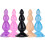 Booty Hunter Silicone Beaded Butt Plugs (Purple, Medium) 1